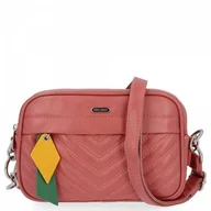 Torebki damskie - Torebka Damska Listonoszka w Jodełkę firmy David Jones Brudny Róż - miniaturka - grafika 1