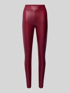 Spodnie o kroju slim fit z imitacji skóry z elastycznym pasem w talii model ‘COOL’ - Legginsy - miniaturka - grafika 1