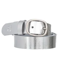 Paski - Klasyczny Pasek Damski VerMari Skórzany Srebrny Blask 3 cm - miniaturka - grafika 1