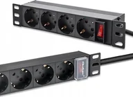 Listwy zasilające - Listwa zasilająca Qoltec Listwa zasilajšca PDU do RACK 10' | 1U | 16A | 4xSchuko | 1.8m - miniaturka - grafika 1