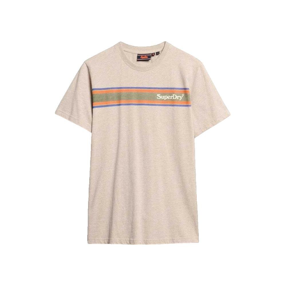 Superdry Venue Logo Stripe Luźny T-shirt z krótkim rękawem Męski
