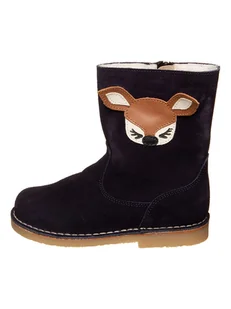 kmins Skórzane botki zimowe w kolorze granatowym - Botki damskie - miniaturka - grafika 1