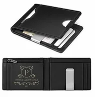 Portfele - Smart portfel skórzany z grawerem w kolorze czarnym dla gentlemana - miniaturka - grafika 1