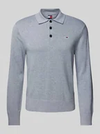 Swetry męskie - Sweter z dzianiny o kroju slim fit z wyhaftowanym logo - miniaturka - grafika 1