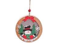 Oświetlenie świąteczne - Lampka świąteczna BELINE drewniana bałwanek okrągła - miniaturka - grafika 1