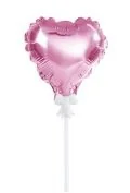 Materiały pomocnicze dla nauczycieli - Balon foliowy 10cm Serce na patyku różowy Walentynki ARPEX BLF3638ROZ - miniaturka - grafika 1