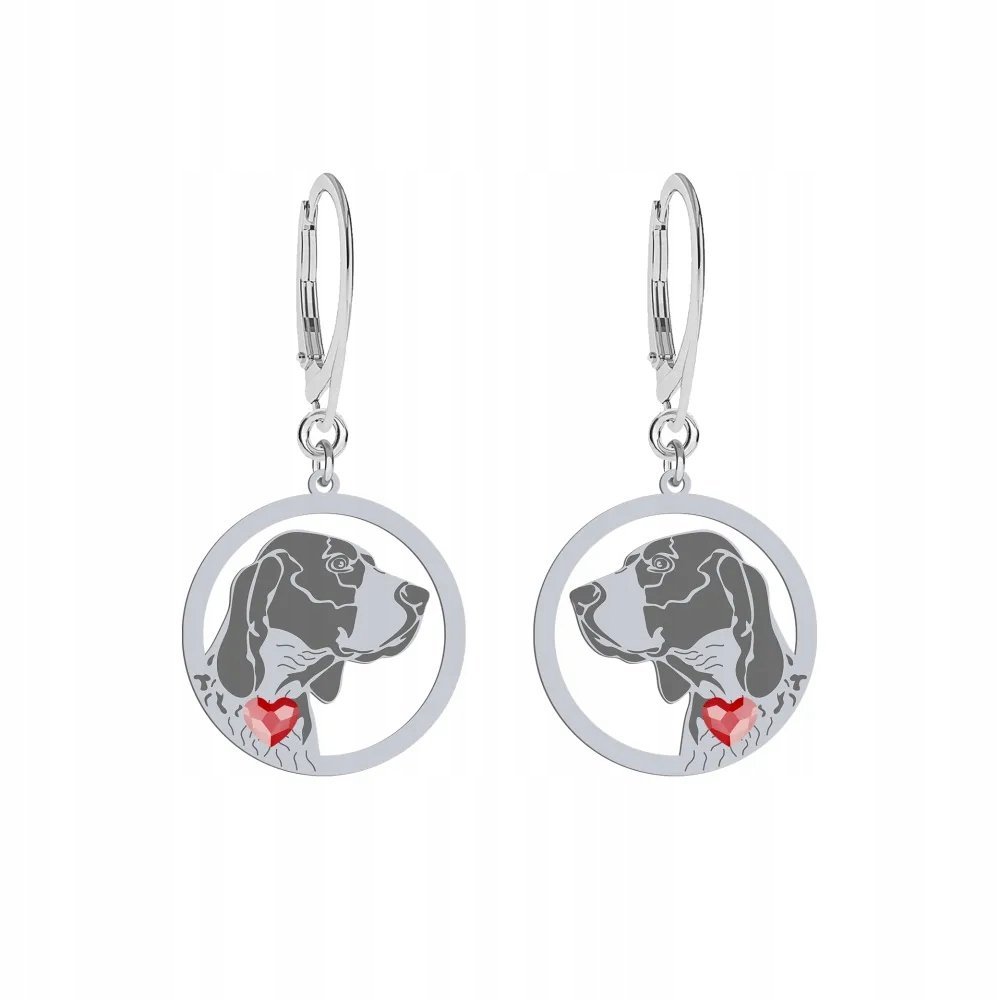 Kolczyki Srebrne z psem Braque d'Auvergne 925 Prezent Kobieta GRAWER GRATIS