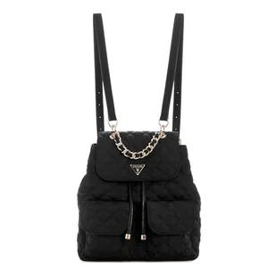 GUESS Damska torebka Giully Flap Backpack, Czarny, One Size, Plecak Giully Flap - Plecaki - miniaturka - grafika 1