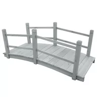 Pozostałe ozdoby ogrodowe - vidaXL Mostek ogrodowy, szary, 140x60x56 cm, lite drewno jodłowe - miniaturka - grafika 1