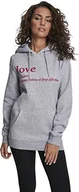 Bluzy damskie - Mister Tee Damska bluza z kapturem Love Definition Heather Grey, M - miniaturka - grafika 1