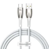 Kable - Baseus Glimmer Series kabel do szybkiego ładowania USB-A - USB-C 100W 480Mb/s 1m biały - miniaturka - grafika 1