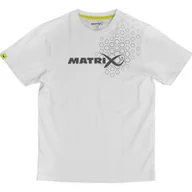 Koszulki sportowe męskie - Koszulka Wędkarska Męska Biała Matrix Hex Print T-Shirt - miniaturka - grafika 1