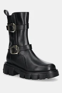 Love Moschino botki skórzane damskie kolor czarny na platformie JA24095G1NIA0000 - Botki damskie - miniaturka - grafika 1