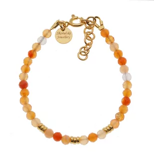 Skorulski Jewellery, Bransoletka, cięty Karneol kulki 4mm i srebro złocone - Bransoletki - miniaturka - grafika 1