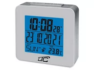 Zegary - Budzik z termometrem  LTC, sterowany radiowo, srebrny. (1LM) - miniaturka - grafika 1