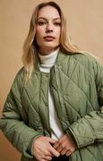 Kurtki damskie - Długa pikowana kurtka w kolorze oliwkowym 4208, Kolor oliwkowy, Rozmiar XS, Moodo - Primodo.com - miniaturka - grafika 1