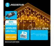 Lampy ogrodowe - Aigostar - Zewnętrzny świąteczny łańcuch LED 400 diod / 8 funkcji 23x0,6m IP44 ciepła biel - miniaturka - grafika 1