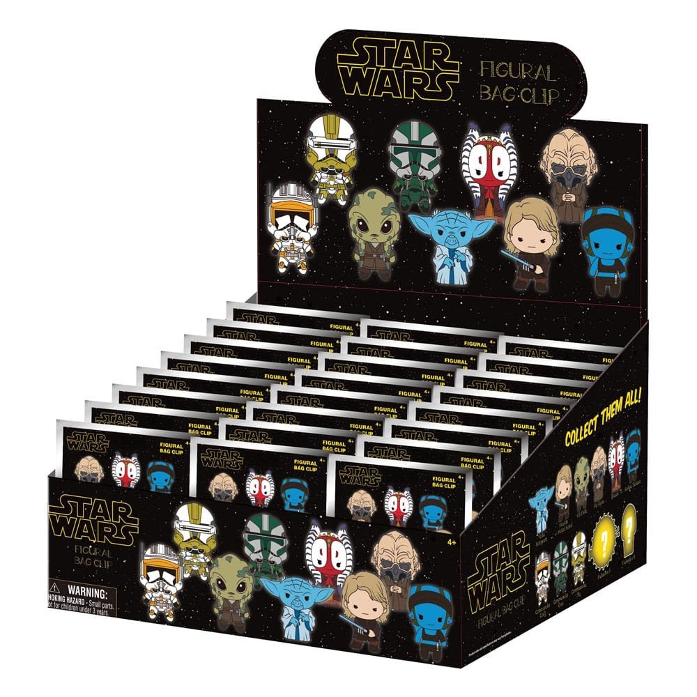 Star Wars-EP III Revenge Of Sith 3D PVC Bag Clips Series 1 Display (24