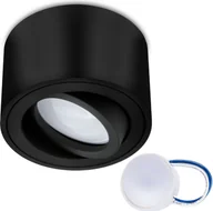 Lampy sufitowe - LUMILED lampa sufitowa natynkowa spot lampa sufitowa LED natynkowa spot lampa sufitowa spot obrotowa okrągła czarna aluminium + moduł LED INSERT 7W 230V ciepła biel 3000K - miniaturka - grafika 1
