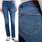 Spodnie damskie - Lee ELLY SLIM Dark Twist DOPASOWANE PROSTE DAMSKIE SPODNIE JEANSOWE W26 L31 - miniaturka - grafika 1