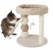 Drapaki dla kotów - Drapak Dla Kota Z Legowiskiem I Sznurkiem Do Drapania, Wys. 45 Cm Jakość - miniaturka - grafika 1