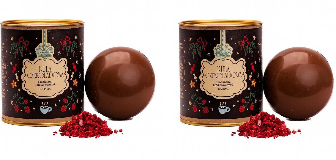 Kula czekoladowa z malinami liofilizowanymi 2x 45g - Schronisko Bukowina