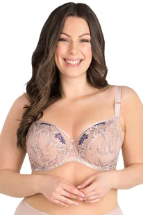 Biustonosz miękki na drutach K831 Gorsenia Flower Bomb beżowy 65K - Biustonosze - miniaturka - grafika 1