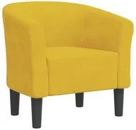Fotele - Żółty welurowy fotel wypoczynkowy - Jivo - miniaturka - grafika 1