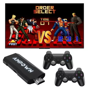 AMPOWN GD20 Game Stick with 2 Wireless Game Console, Emuelec 4.3, 128GB TF Card 50000  Games, 4K HDMI Output - Konsole i gry retro - miniaturka - grafika 1