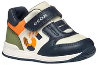 Buty dla chłopców - Geox B RISHON Boy A, buty dziecięce, granatowy/lt pomarańczowy, 22 EU, Wielobarwna, 22 EU - miniaturka - grafika 1