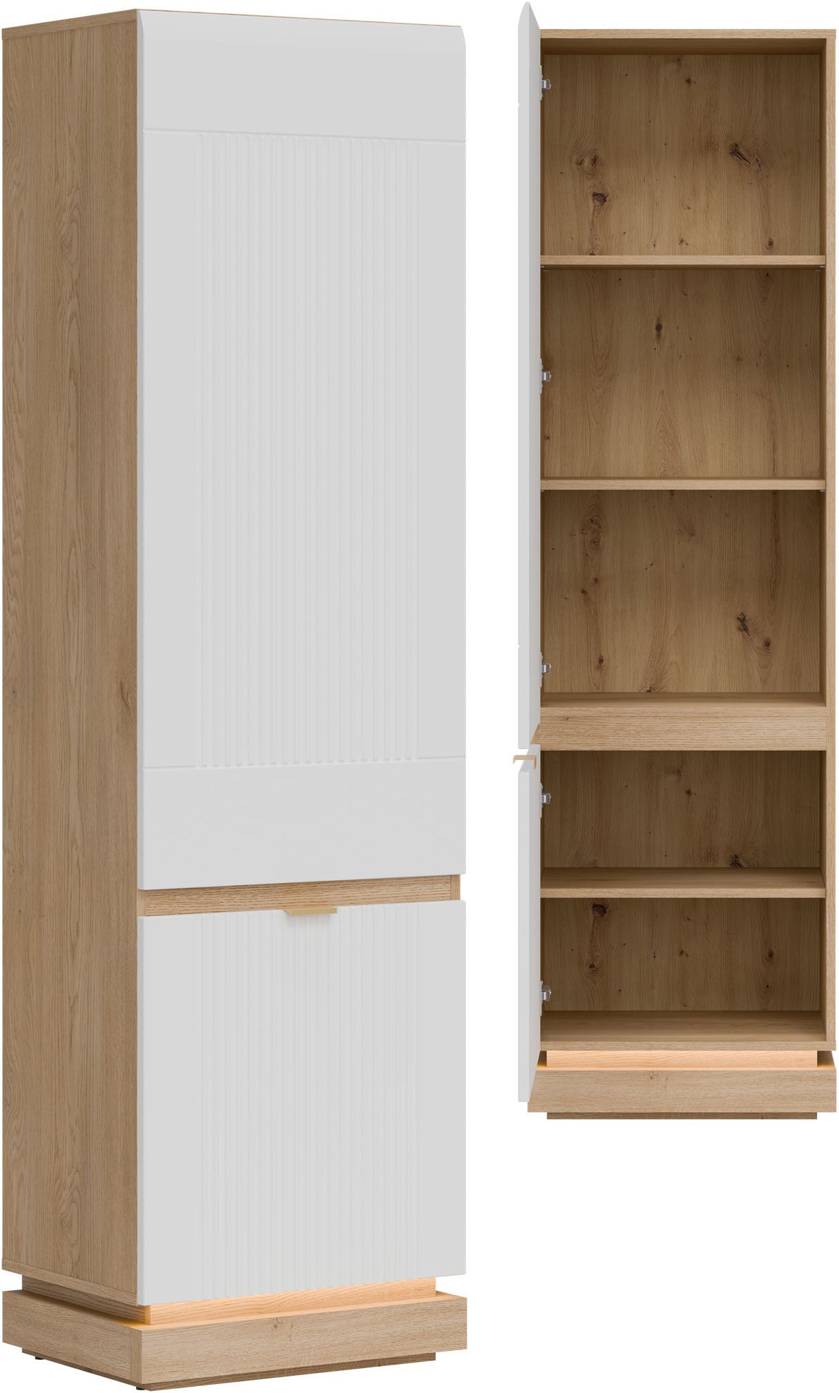 Szafka wysoka uniwersalna Regał zamknięty Dąb Cremona Biały MILTON ML07