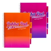 Zeszyty szkolne - Zestaw kołozeszyt w kratkę z przekładkami A4 100k różowy, pomarańczowy Pukka Pad 2 sztuki - miniaturka - grafika 1