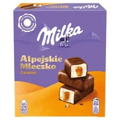 Inne słodycze - Milka Alpejskie Mleczko Pianka o smaku waniliowym z nadzieniem karmelowym 350 g - miniaturka - grafika 1