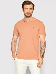 Koszulki męskie - Lee Polo Pique L61ARLUK Pomarańczowy Regular Fit - grafika 1