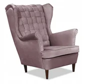 Fotele - Fotel Uszak LILIA mocna tkanina PLECIONE oparcie - miniaturka - grafika 1