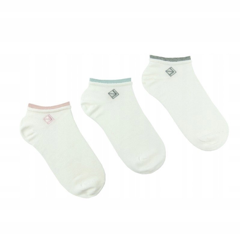 MORAJ Stopki Damskie Białe 3-PARY SOCKS 35-38