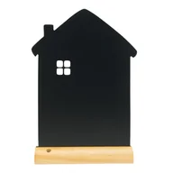 Tablice i flipcharty - Tablica kredowa dom z drewnianą podstawką - miniaturka - grafika 1