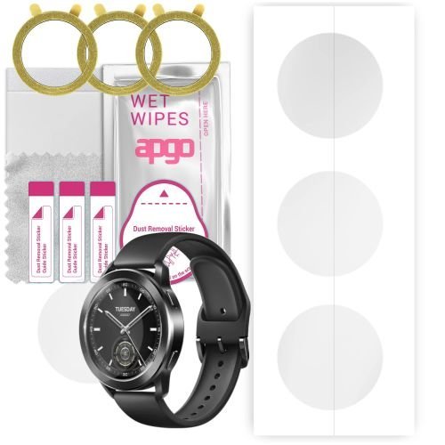 3x folia ochronna hydrożelowa do Xiaomi Watch S3 - apgo Smartwatch Hydrogel Protection Ochrona na ekran smartwatcha