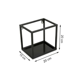 Półka wisząca ścienna metal czarna 20 cm 10-1581/20/ - Półki do salonu - miniaturka - grafika 1