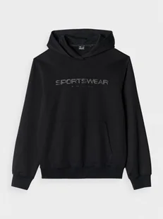 Męska bluza dresowa nierozpinana z kapturem 4F 4FWAW24TSWSM1259 - czarna - Bluzy sportowe męskie - miniaturka - grafika 1