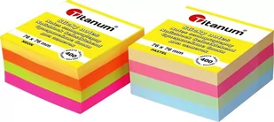 Titanum Kostka biurowa samoprzylepna 76x76 mm NEON 4 kolory (400 karteczek) - Notesy i bloczki - miniaturka - grafika 1