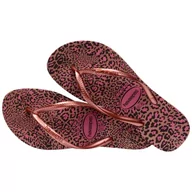 Kapcie damskie - Havaianas Slim Animals damskie kapcie na palcach, Krokus różowy złoty rumieniec, 33/34 EU - miniaturka - grafika 1