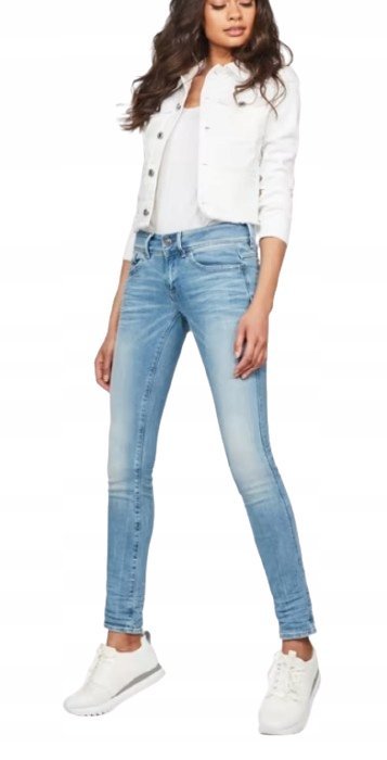 G-Star Raw Spodnie Jeansowe Niebieskie Rurki Na Zamek 25/30 Jsl