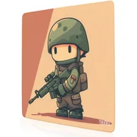 Podkładki pod mysz - PODKŁADKA POD KLAWIATURĘ Chibi Żołnierz 30x30 TILT XXL Gamingowa - miniaturka - grafika 1