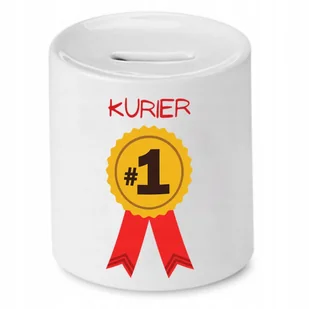 SKARBONKA DLA KURIERA KURIER NA MEDAL #1 PREZENT z Nadrukiem ze Zdjęciem + Opakowanie na prezent (wzór 02) - Skarbonki - miniaturka - grafika 1