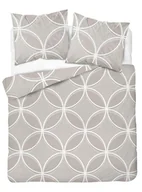 Pościel - Pościel 220x200 beżowa jasna biała geometria 5247 A Bawełna 48 - miniaturka - grafika 1