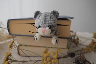 Zakładka do Książki Szary KOT - Zakładki do książek - miniaturka - grafika 1