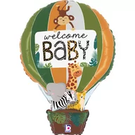 Baby shower i roczek - Balon Foliowy - Welcome Baby dżungla 76cm - miniaturka - grafika 1