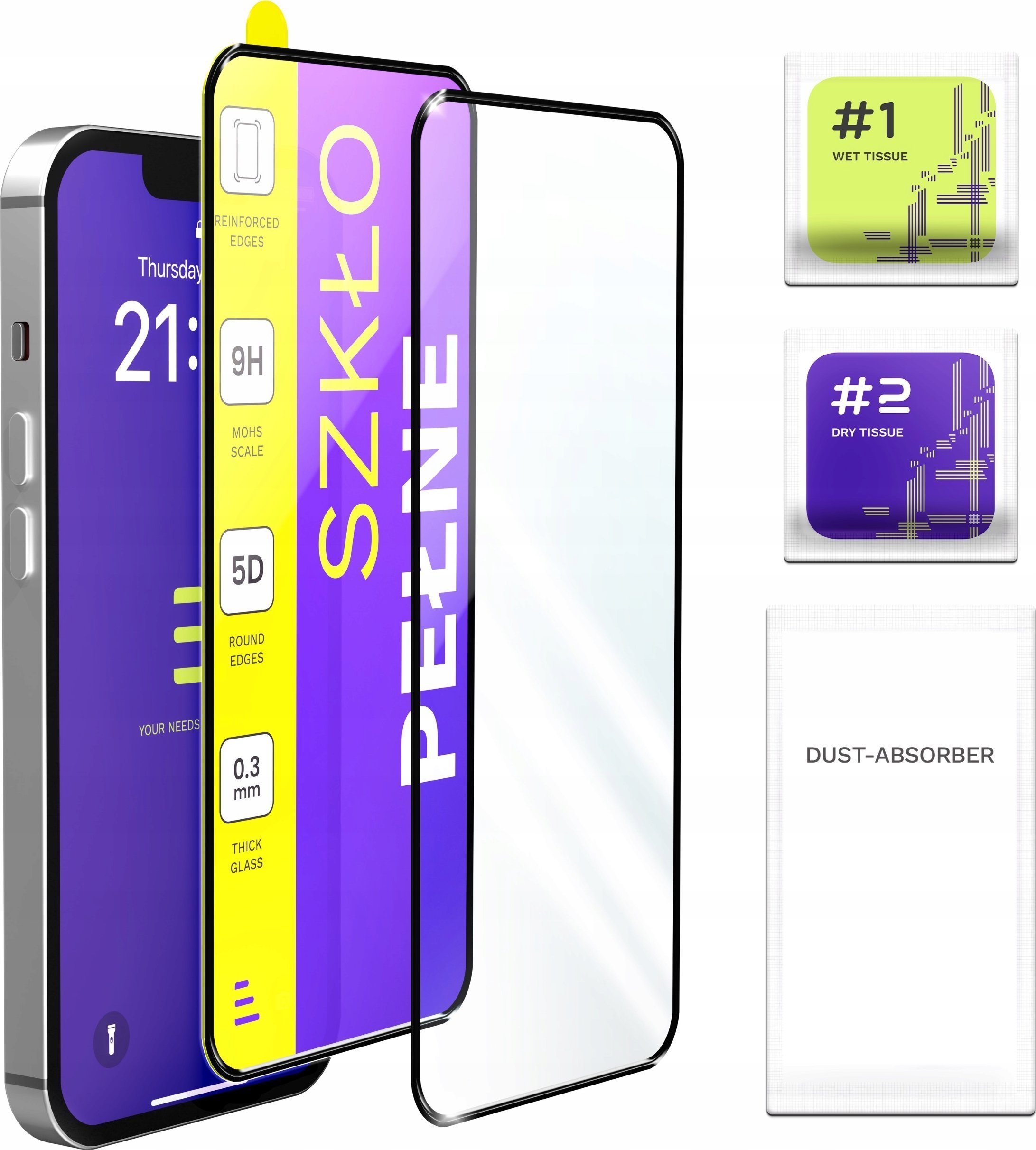2-PAK Szkło Hartowane Pełne Do Samsung Galaxy S24 Ultra Szybka 9H, 5D