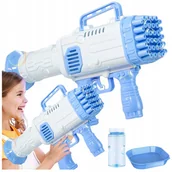 Bańki mydlane - PISTOLET DO BANIEK MYDLANYCH BAZOOKA AUTOMAT MASZYNA NA BAŃKI MYDLANE +PŁYN - miniaturka - grafika 1